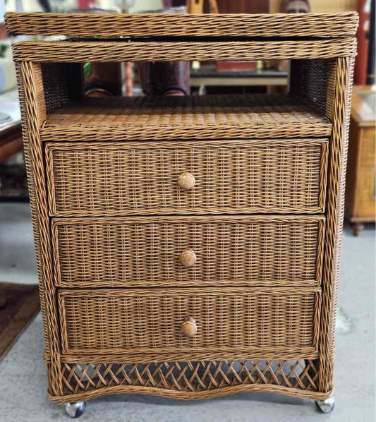 Wicker 3 Drawer T.V Cabinet