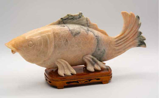 Hand carved Marble Koi Fish