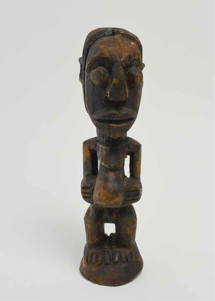 African Hand-Carved Wooden Figure 11"