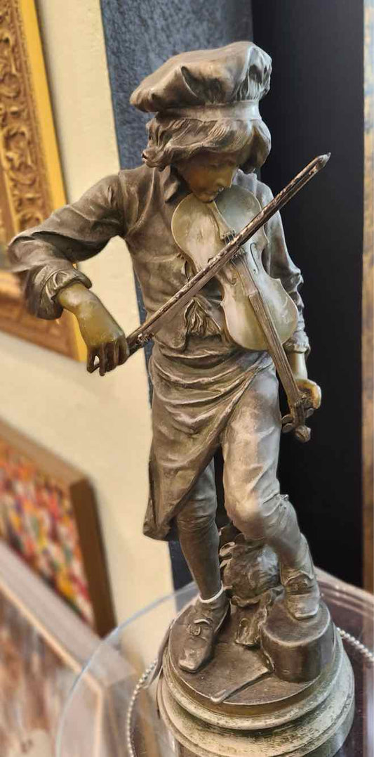 Antique Bronze Victorian Violinist