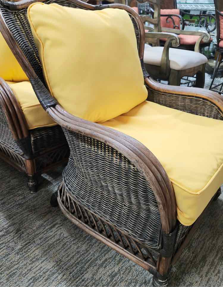 Rattan Wing Back Chair