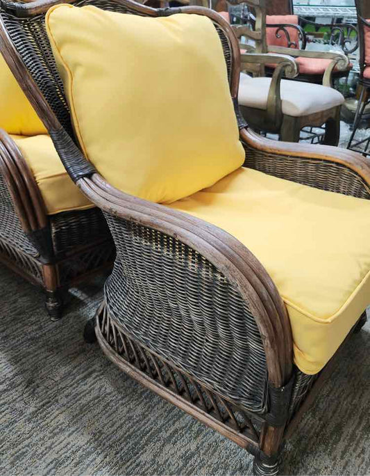 Rattan Wing Back Chair