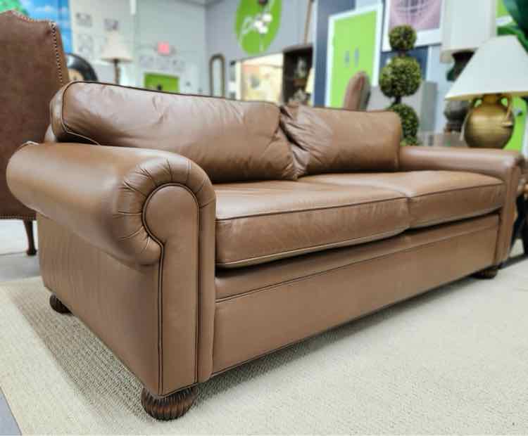 Brown Leather Sleeper