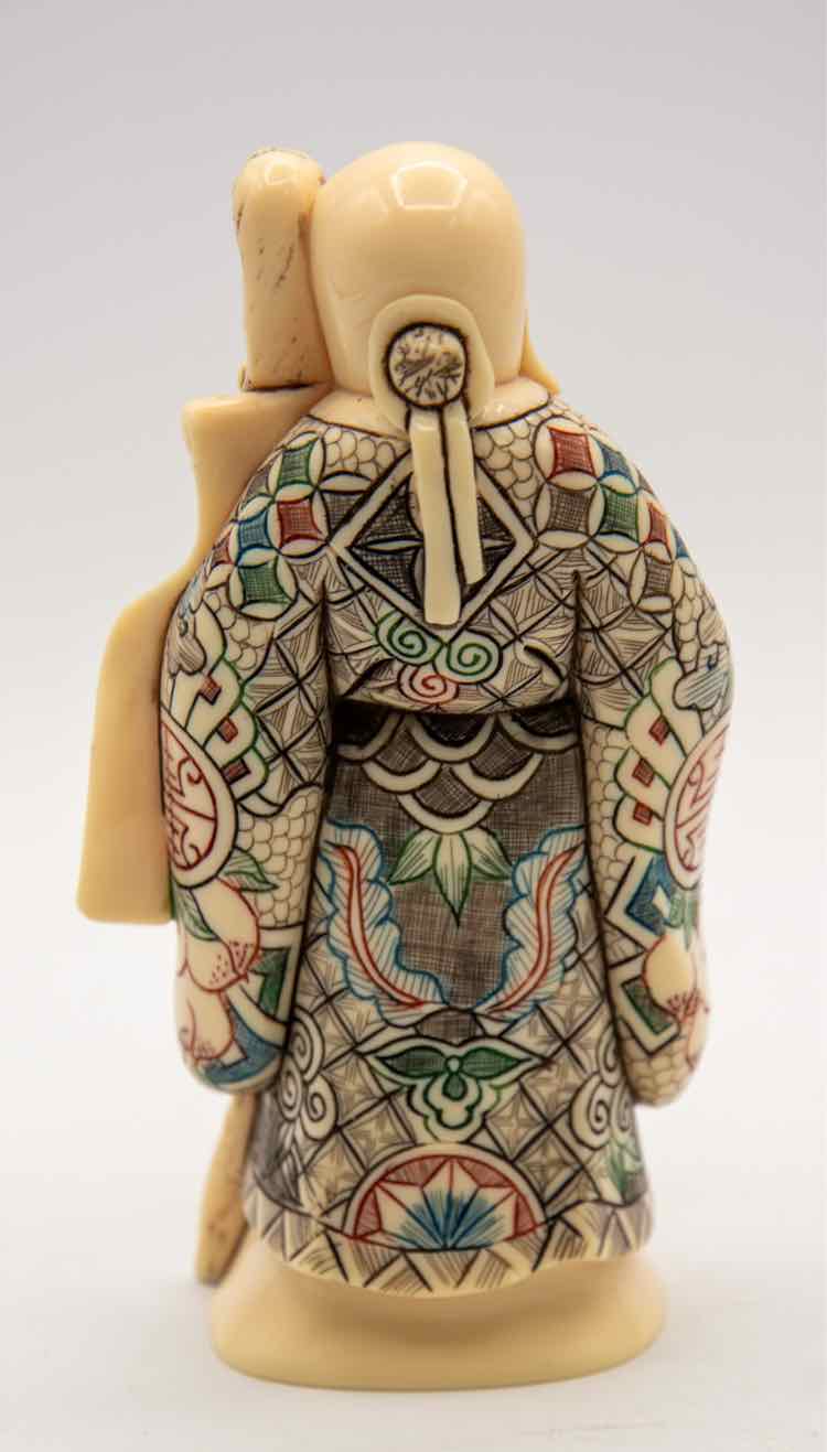 Carved Bone Chinese Sage 5"
