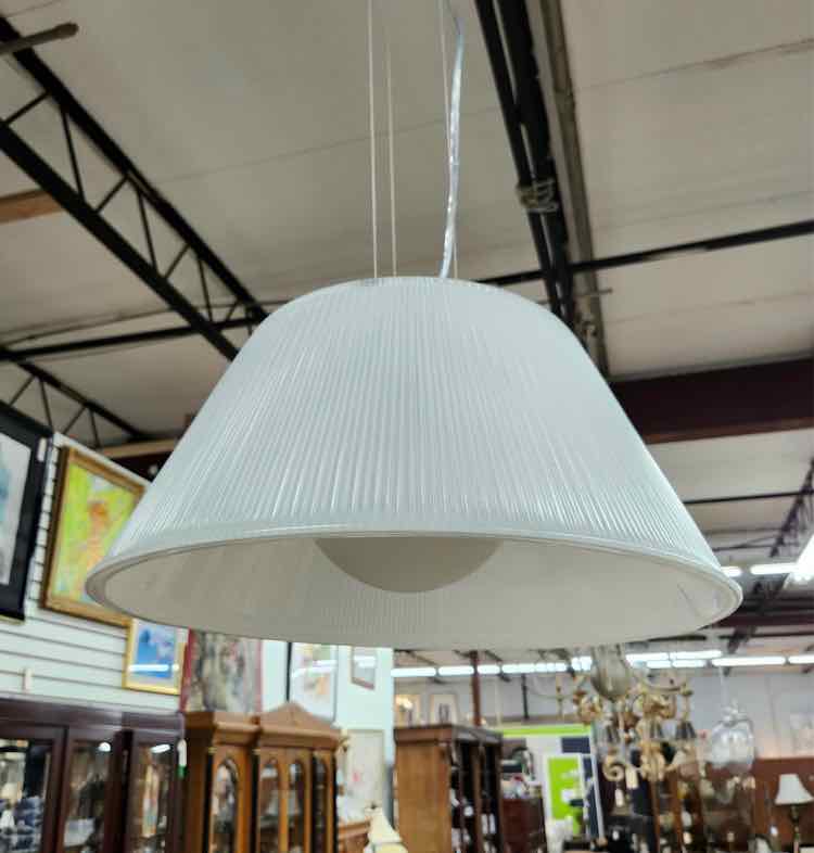 Round White Glass Pendant
