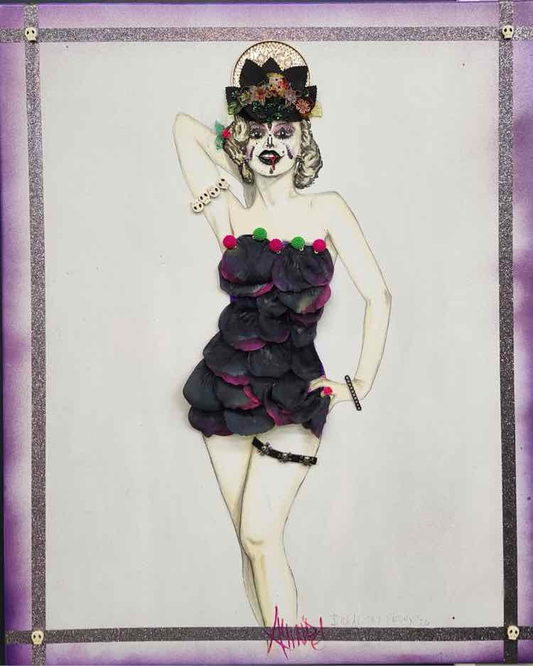 Art Sugar Skull Marilyn Monroe Redux