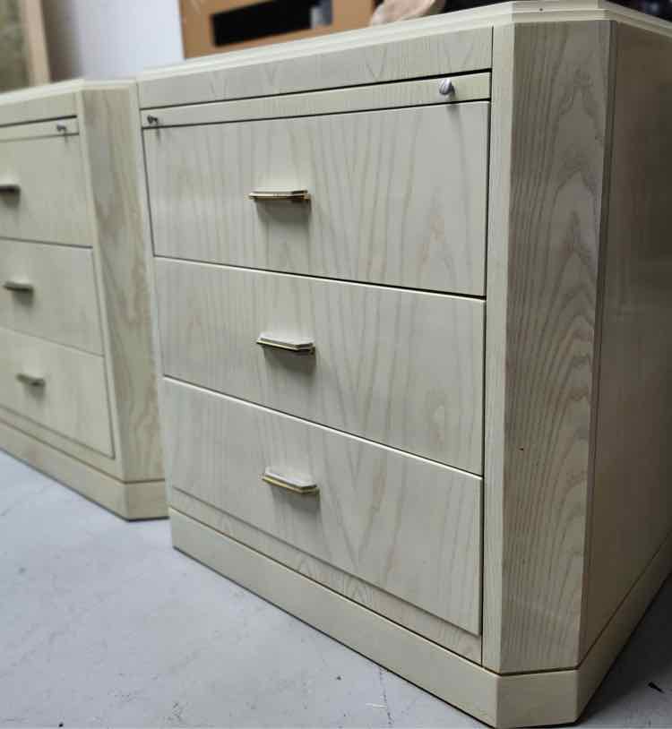 Pair of 3 Drawer Nightstands