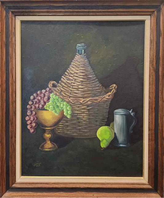 Art Cianti Grape Still Life Acrylic J. Jone
