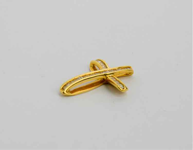 14k Diamond Cross