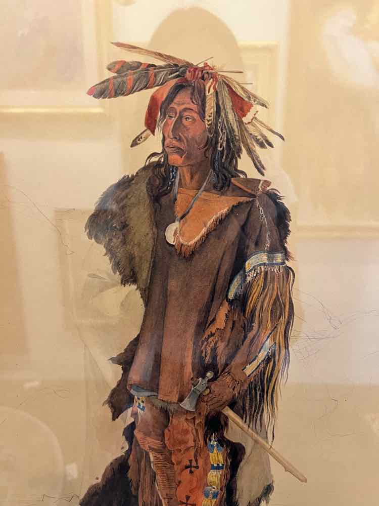 BODNER WATERCOLOR Litho sioux warrior