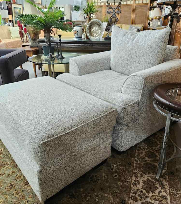 Light Gray Chair w/Storage Ottoman