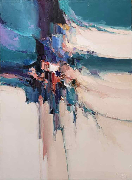 Art Cream Oil Abstract by J. Read