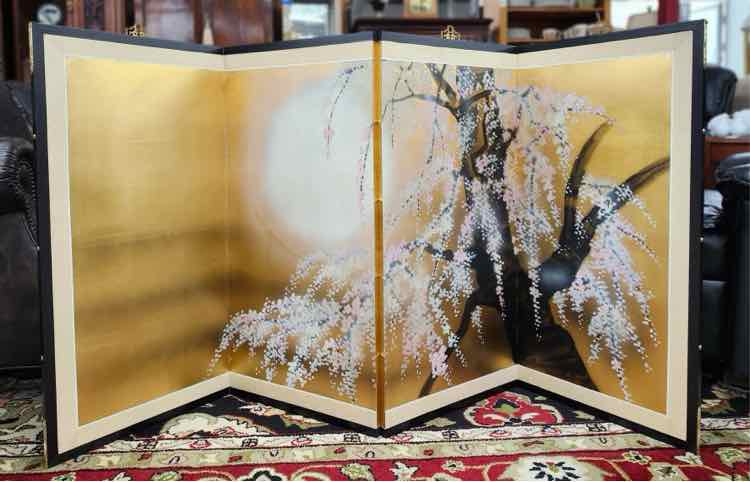 Gold Leaf Sakura Blossom Art Panels