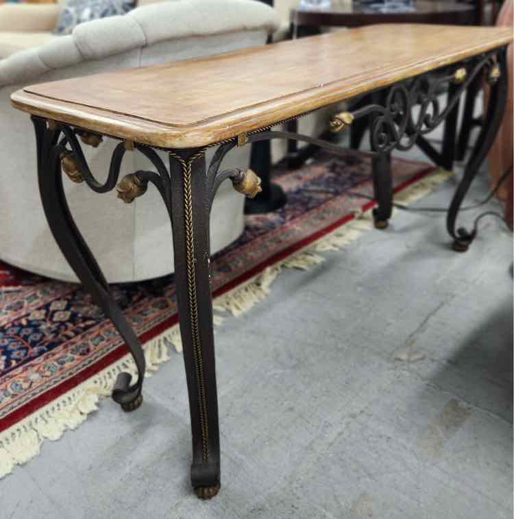 Scroll Iron & Wood Entry Table