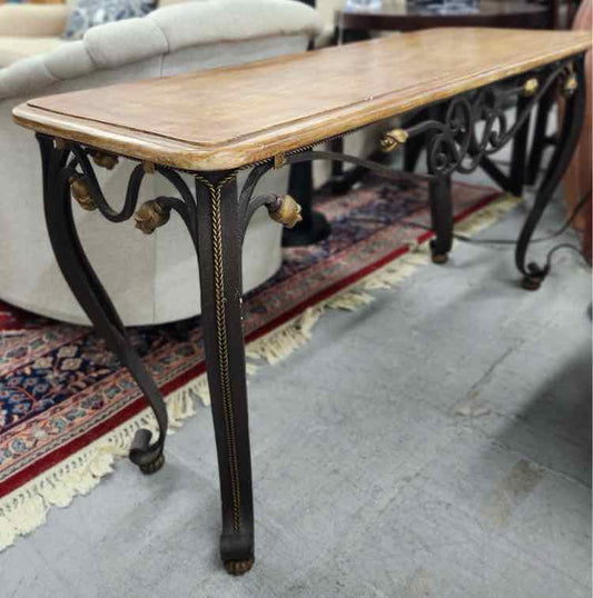 Scroll Iron & Wood Entry Table