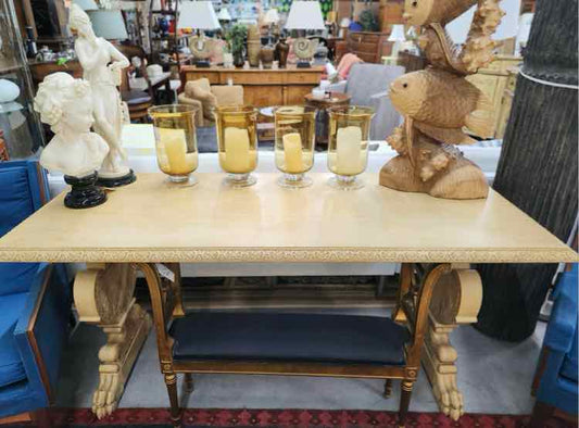 Cream Claw Foot Entry Table 'As Is'