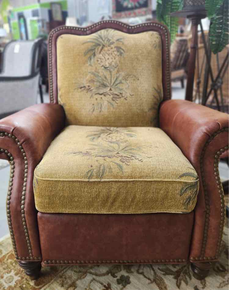 Pineapple Design Leather/Fabric Recliner