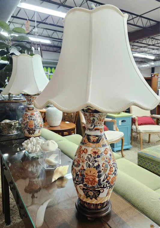 Pair of Vtg. Japanese Imari-Style Lamps