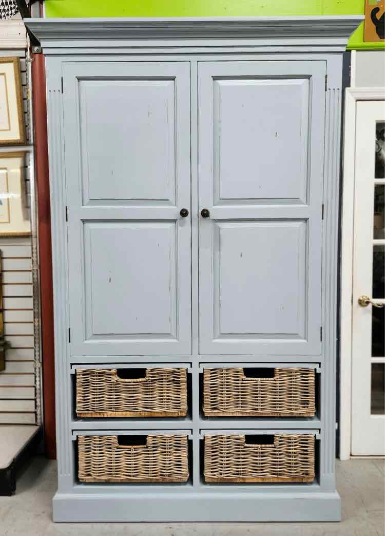 Sonoma Light Blue Storage Cabinet w/Basket Drawers