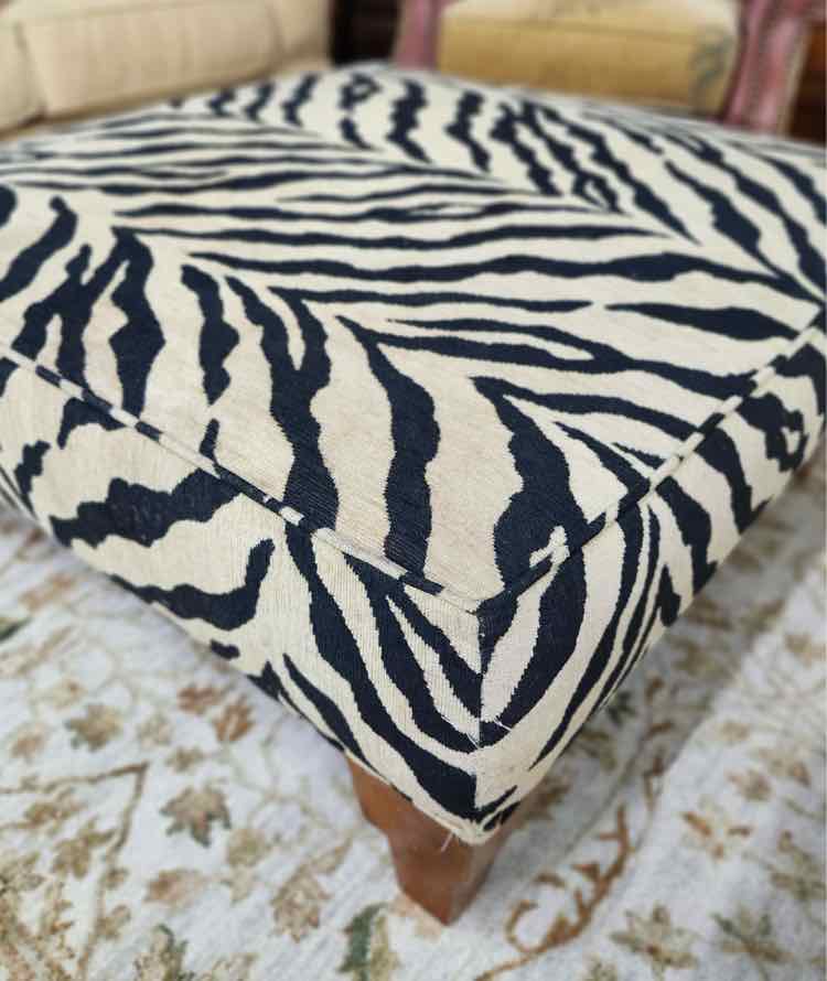 Thomasville Zebra Print Ottoman