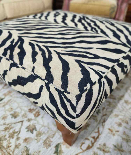 Thomasville Zebra Print Ottoman