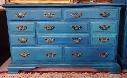 Teal 7 Drawer Dresser