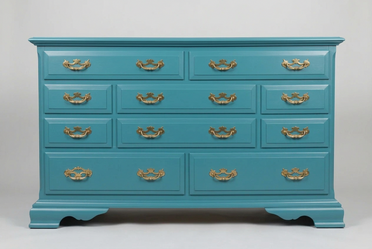 Teal 7 Drawer Dresser