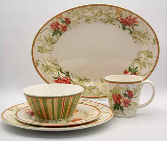 58 Piece Waverly Garden Dish Set, Platter ‘AS IS’