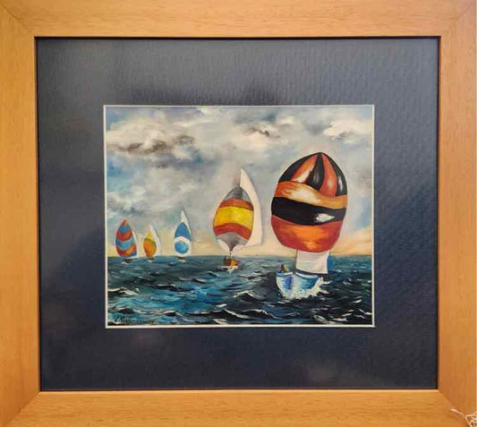 'Regatta at Sea' Oil, Vladimir Gerasimov