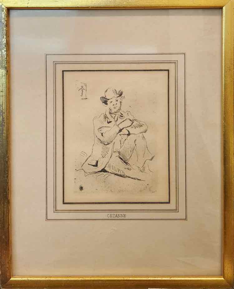 Art "Portrait of Artist A. Guillaumin" Litho Etching Channel by Cezanne