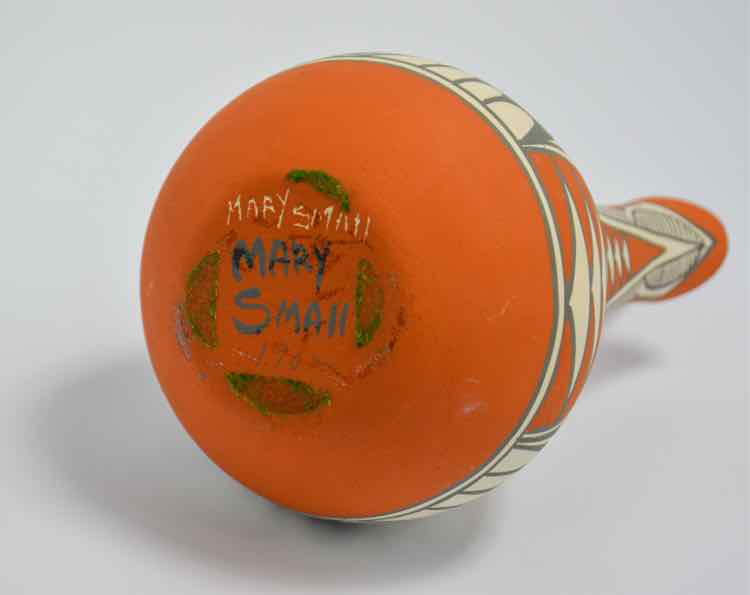 Pueblo Pottery Wedding Vase w Turquoise by Mary Small