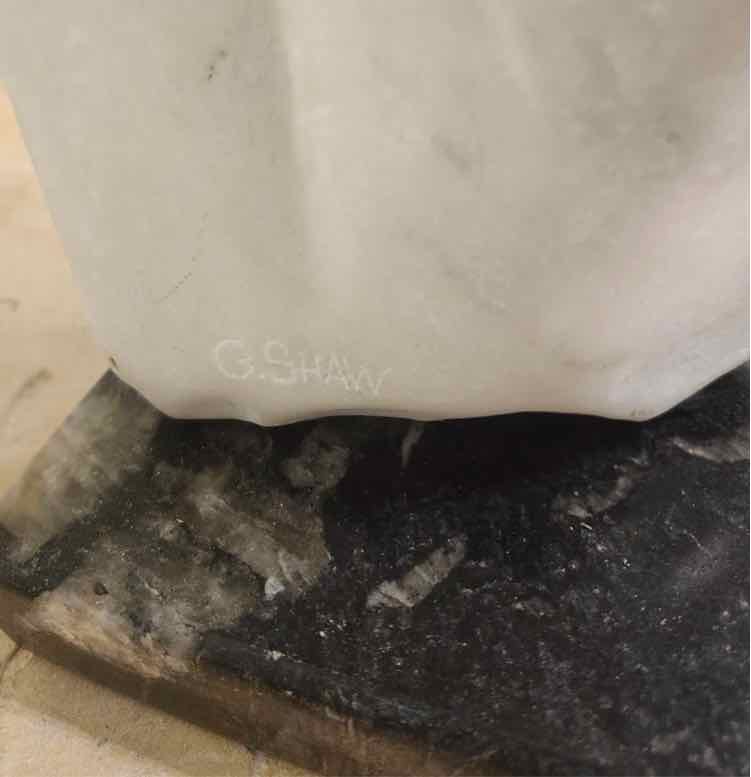 Marble Lady Bust Sculpture G.Shaw