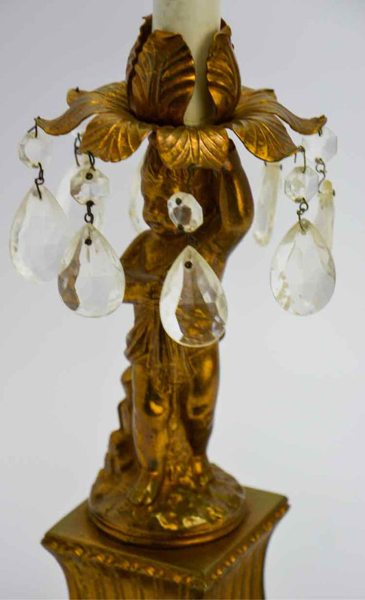 Gold Cherub Lamp