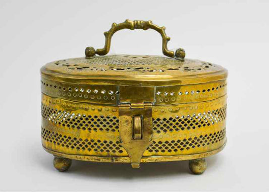Brass Engraved Jali Cut Betel Nut Box