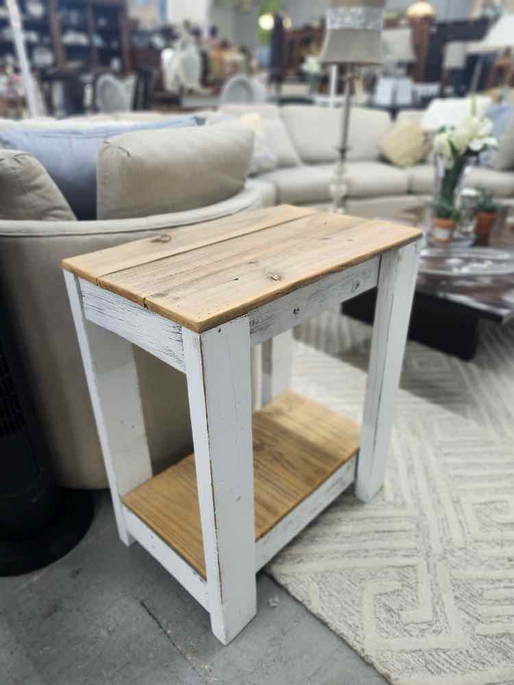 Pair of White Wood End Tables