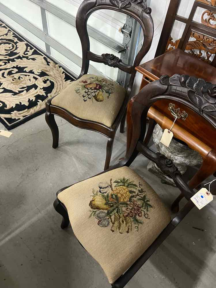 Pait of Victorian Needle Point Chairs