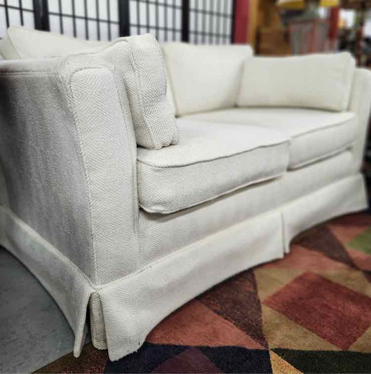 White Wool Hickory Craft Loveseat