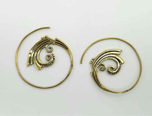 Goldtone Mandala Spiral Earrings
