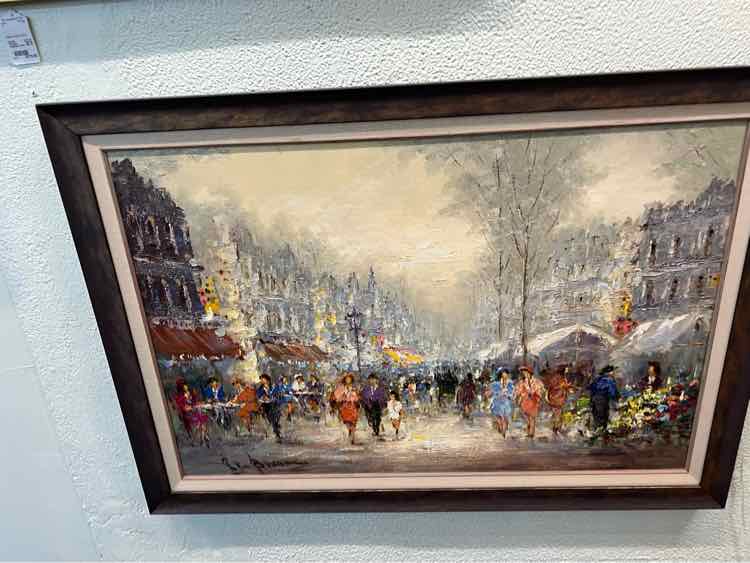 'Parisian Street' Oil by G. Brauman