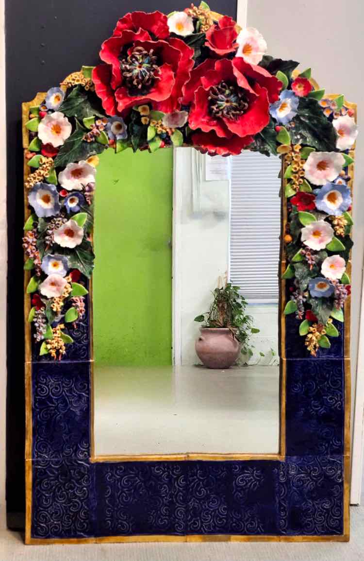 "Italian Majolica" Style Mirror by George Alexander