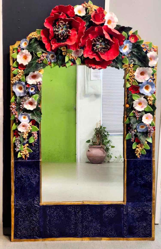 "Italian Majolica" Style Mirror by George Alexander