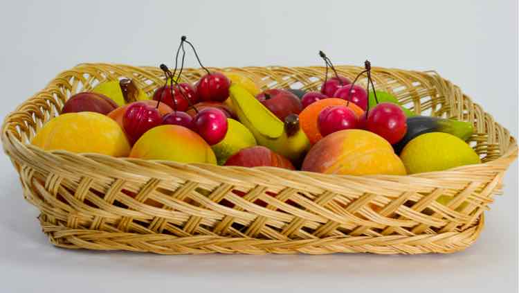 Vtg.Italian Marble Fruit w/Basket