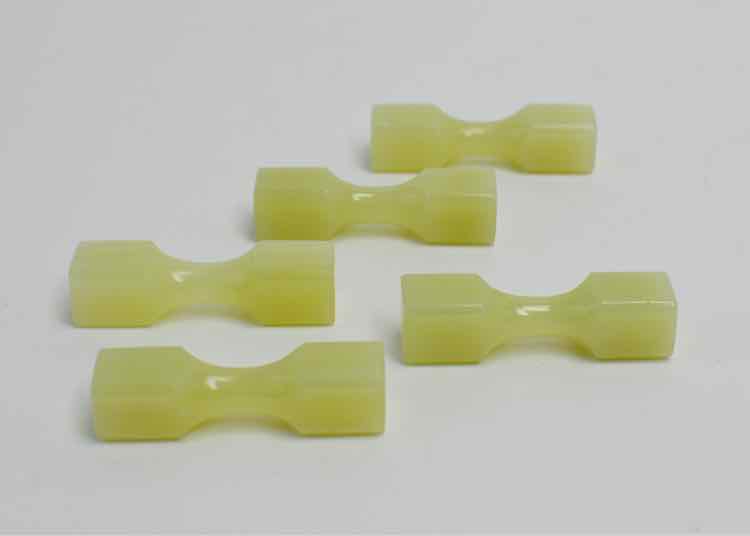 5 Vtg.Green Glass Barbell Knife Rests