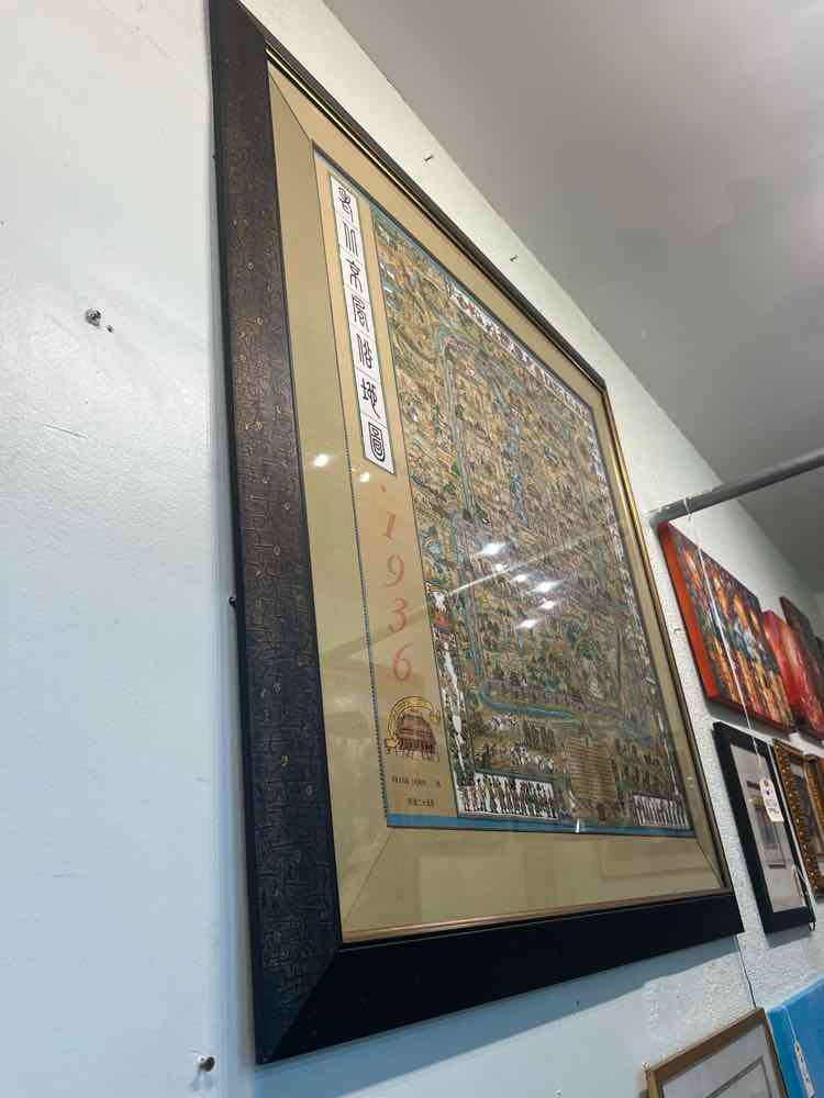 Forbidden City Silk Screen Map by F. Dorn