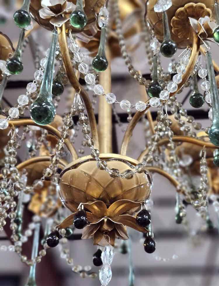 Schonbek Gold Flower Chandelier