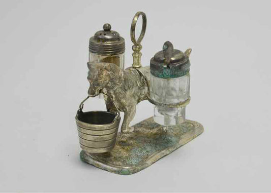 Silver Plated Glass Salt & Pepper