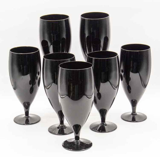7 Mikasa Black Water Goblets