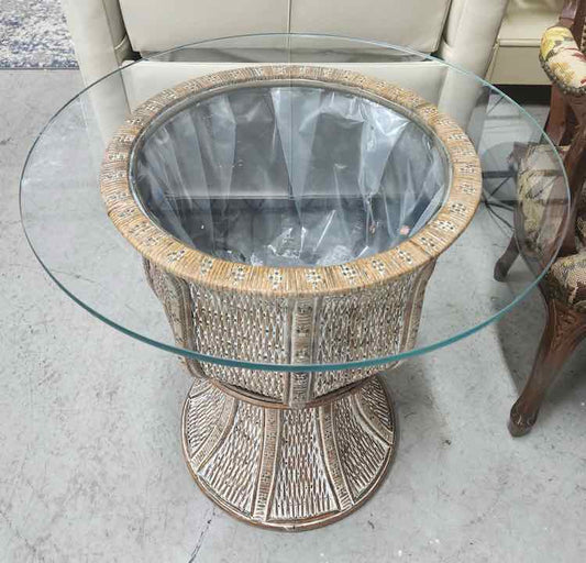 Wicker Base End Table
