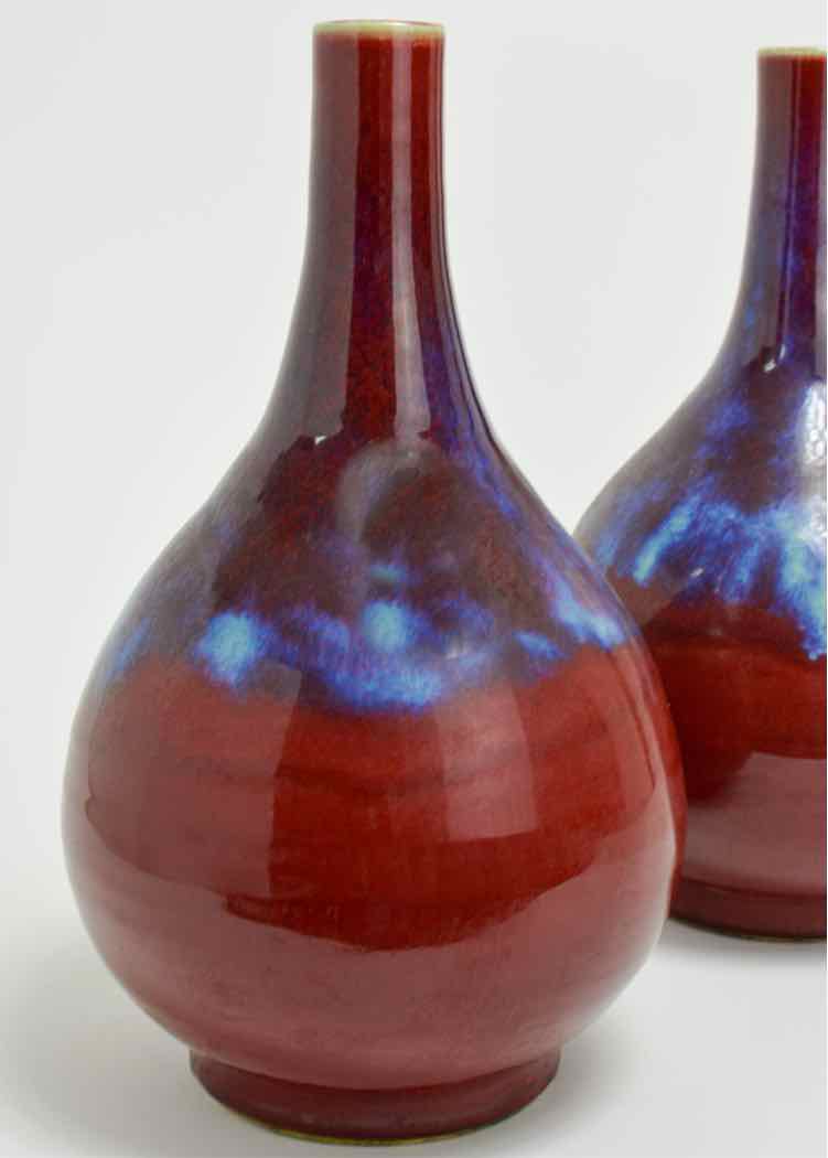 Pair of Chinese Ox Blood Vases