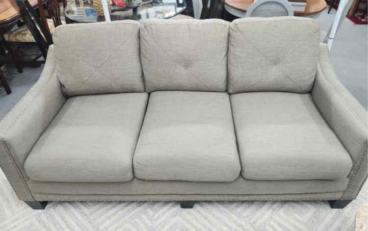 Tan Nailhead Sleeper Sofa